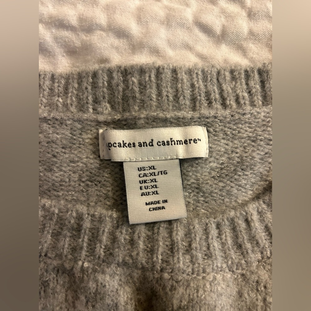 Cupcakes and Cashmere Gray Sweater with Black Cat and Presents - Picture 4 of 5